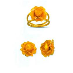 14K Gold Ring and Earrings Set #1690883
