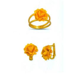 14K Gold Ring and Earrings Set #1690885