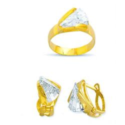 14K Gold Ring and Earrings Set #1690888