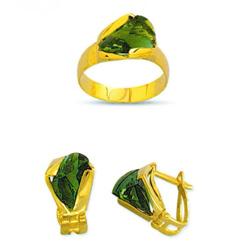 14K Gold Ring and Earrings Set #1690891