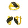 Image 1 : 14K Gold Ring and Earrings Set #1690905