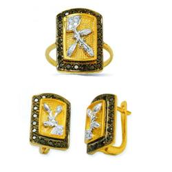 14K Gold Ring and Earrings Set #1690914