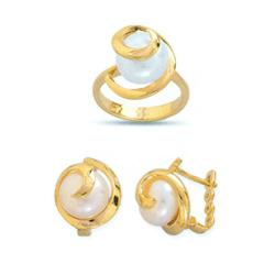 14K Gold Ring and Earrings Set #1690920