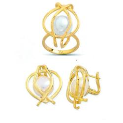 14K Gold Ring and Earrings Set #1690923
