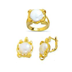 14K Gold Ring and Earrings Set #1690931