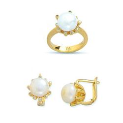 14K Gold Ring and Earrings Set #1690932