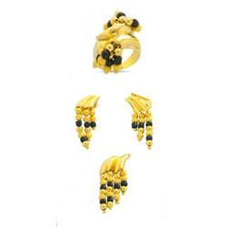 14K Gold Artisan Ring , Earrings and Pendant #1691193