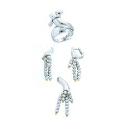 14K Gold Artisan Ring , Earrings and Pendant #1691196