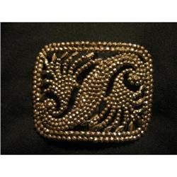 Cut Steel Buckle Antique Marked FRANCE #1691197