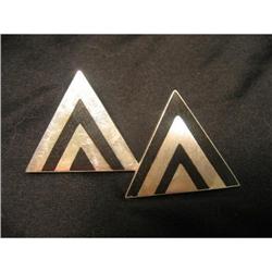 ESTATE MODERNIST SILVER EARRINGS POLAND #1691206