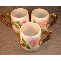 Fanciscan DESERT Rose Mugs (3) USA - VINTAGE #1691226