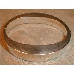 Taxco STERLING Bracelet LARGE Hinged BANGLE #1691256