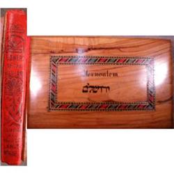 Jerusalem HOLYLAND Book - Flowers & OLIVE Wood #1691386
