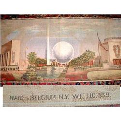 WORLDS FAIR Tapestry 1939 NY Trylon Perisphere #1691413