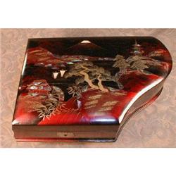 JAPANESE Lacquered PIANO Musical JEWELRY Box #1691414