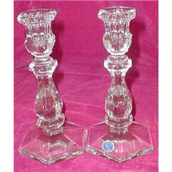 IMPERIAL Glass CANDLESTICKS - Label - VINTAGE #1691425