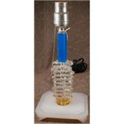 LUCITE Lamp YELLOW Blue CLEAR & Cut VINTAGE #1691436