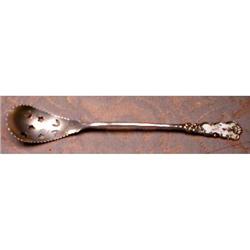 STERLING Enameled OLIVE Spoon - ANTIQUE #1691468