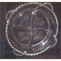 RARE Candlewick Daisy Etched 4-Part Relish #1691515