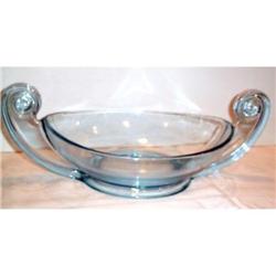 Blue Fostoria Depression Glass Handled Bowl #1691532