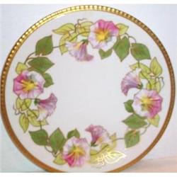 HP Limoges Pink Morning Glory Plate #1691540