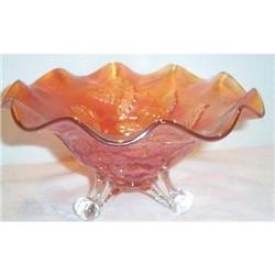 Carnival Marigold Cherry Wreath Footed Bowl #1691542