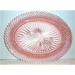 Pink Miss America Depression Oval Platter #1691547