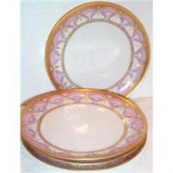 Four Hand Painted Limoges Art Deco Plates #1691560