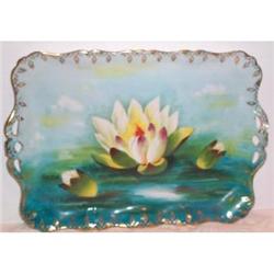 Hand Painted Prussia Water Lily Tray #1691574