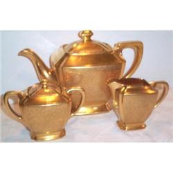 All Over Gold Wheeling Decorated Tea Set #1691677