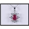 Image 1 : Shining 18K White Gold Ruby and Diamond Pendant#1691729