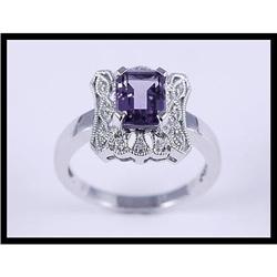 Wonderful 14K White Gold Diamond and Amethyst #1691754