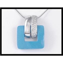 Unique 18K White Gold Turquoise and Diamond #1691755