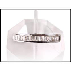 Simple 18K White Gold Diamond Ring #1691761