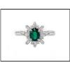 Image 1 : 18K WHITE GOLD EMERALD DIAMOND RING(was $800) #1691775