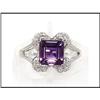 Image 1 : BRILLIANT AMETHYST DIAMOND RING OF 18K W.G.(was#1691785