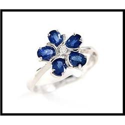 18K White Gold Sapphire Diamond Ring(was $395) #1691786