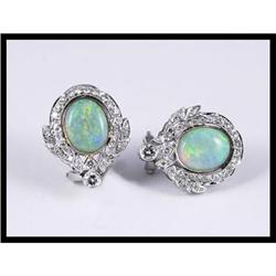 Stylish 18K White Gold Opal and Diamond #1691797