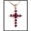 Image 1 : SIMPLE 18K YELLOW GOLD RUBY AND DIAMOND CROSS #1691799