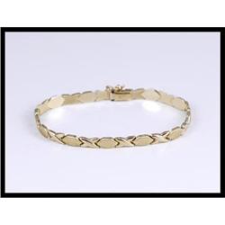 Simple 14K Yellow Gold Fancy X Design Bracelet #1691804