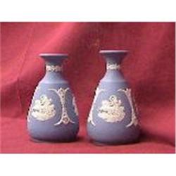 A PAIR OF BLUE WEDGWOOD JASPERWARE VASE #1691831