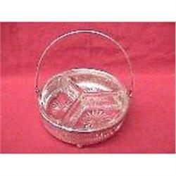 Sterling Silver& three compartment glass Basket#1691924