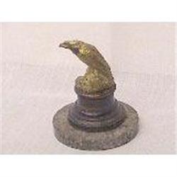 Bronze miniature Eagle on A Wooden Stand #1691935