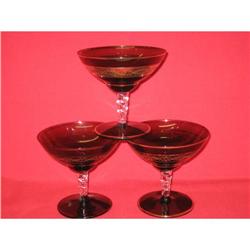 Amethyst color Art Deco  Martini glasses #1691942