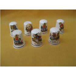7 hand painted porcelain thimbles #1691960
