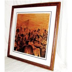 Original Drawing of a French scene - 20th #1692097