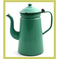 French Kitchenware Coffee Pot Enamel Green #1692111