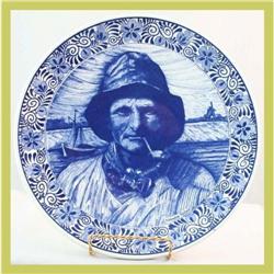 Blue Delft Plate Chemkefa Fisherman Ceramic #1692122