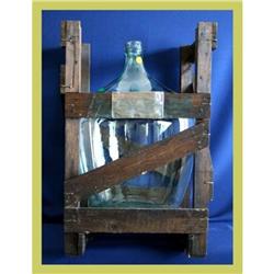 French Decorative Wine Bottle Crate Glass Green#1692147
