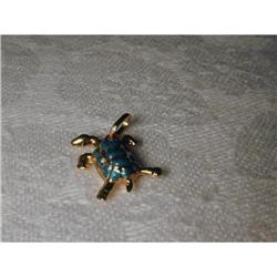 Lovely Estate 14K YG Gold Enamel Turtle Charm #1692231